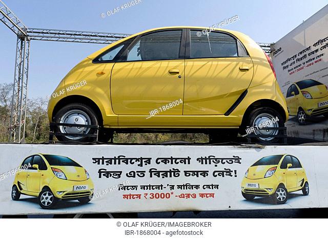 The Tata Nano, the future car, during a promotional tour, near Calcutta, West Bengal, India