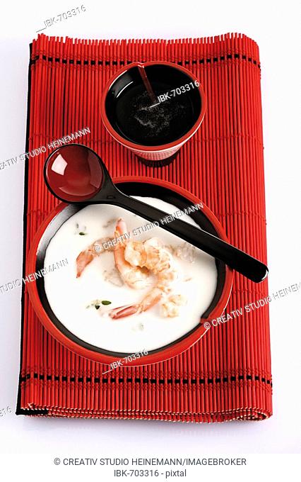 Thai shrimp and coconut milk soup