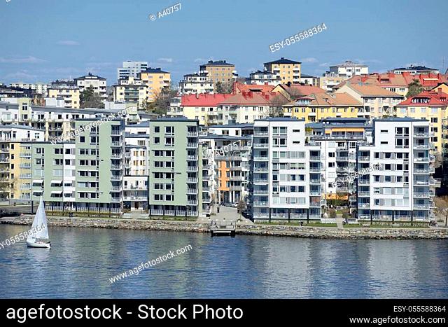 Waterfront apartment buildings in Stockholm