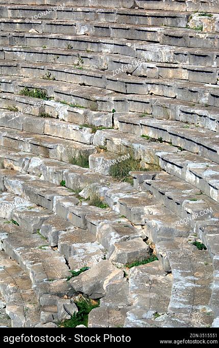 Stone seats in theater in Kash, Turkey