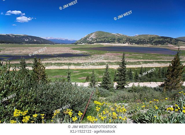 Climax, Colorado - The tailings pond at the Climax Mine, a molybdenum mine located on the continental divide in the Rocky Mountains  The mine has been closed...