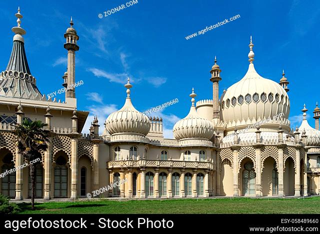 BRIGHTON, SUSSEX/UK - AUGUST 31 : View of the Royal Pavilion in Brighton Sussex on August 31, 2019