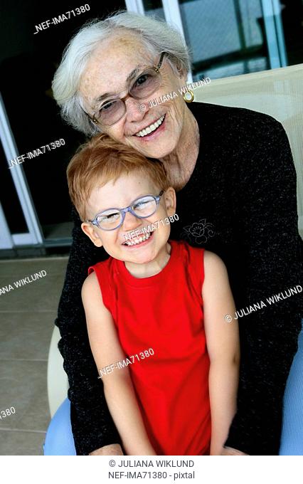 Portrait of a grandmother and a grandchild, Brazil