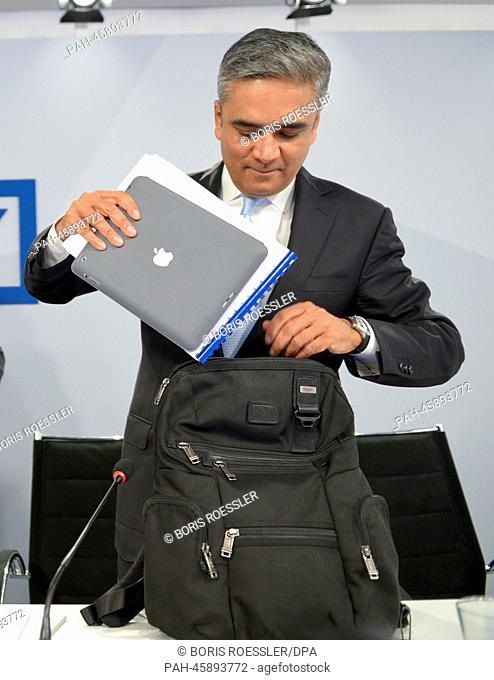 Co-CEO of Deutsche Bank Anshu Jain during the press conference to discuss the business figures for 2013 in Frankfurt Main,  Germany, 29 January 2014