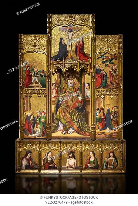 Gothic painted bas-relief of Life of St Peter by Joan Gasco. Polycchrome and gold leaf on wood. Date Circa 1516. From the church of Santa Maria of Palautordera...