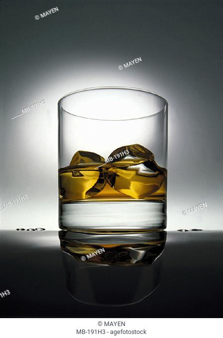 Glass, Whisky, Ice cube