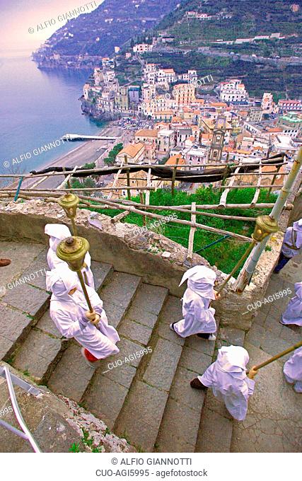 Holy week processions, Minori, Costiera Amalfitana, Amalfi Coast, Campania, Italy