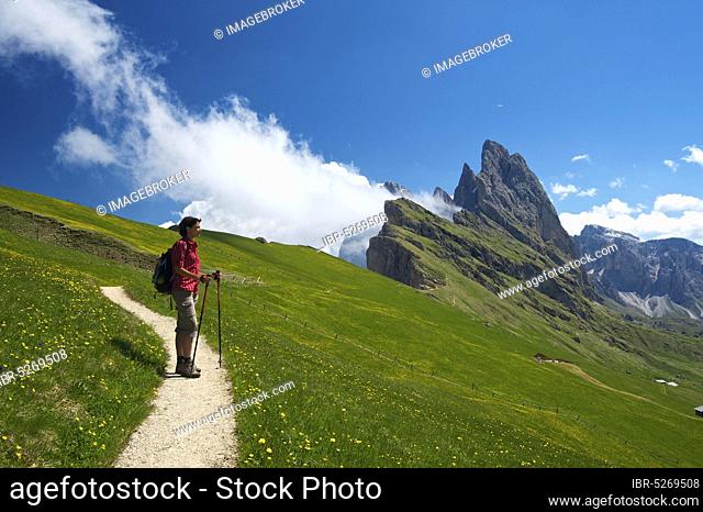 Geislerspitzen, Pana Scharte, Seceda, Val Gardena, Dolomites, Trentino South Tyrol, Italy, Europe