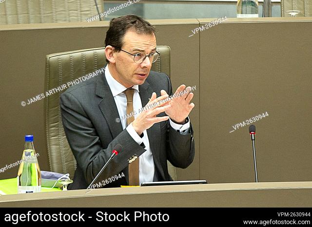 Flemish Minister of Welfare Wouter Beke pictured during a plenary session of the Flemish Parliament in Brussels, Wednesday 27 January 2021