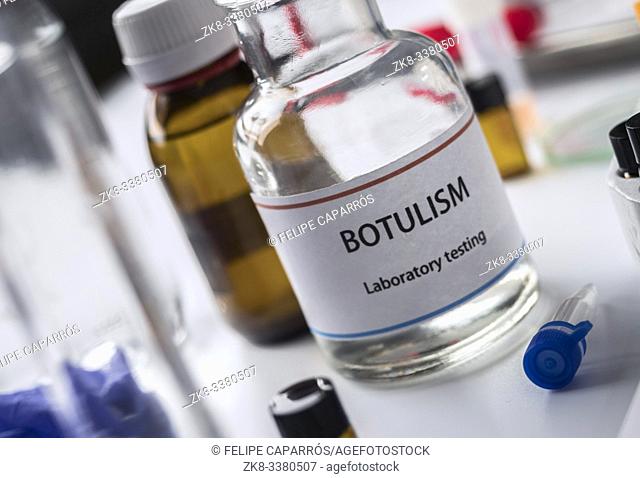 Botulism samples in laboratory, conceptual image