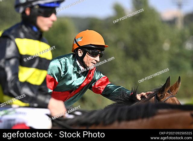 Winner Arnoldus de Vries riding Marjaneh compete in the TME Solutions race within European Jockey Cup 2020 in Chuchle Arena Prague, Czech Republic, September 25