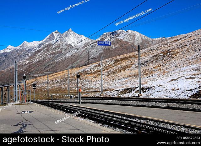 Railway platform in Riffelberg, Zermatt