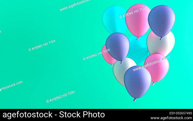 Marketing Background with Colorful Balloons Floating as Banner