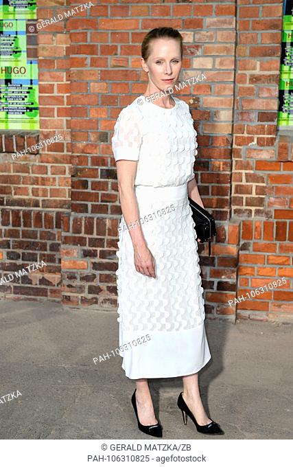 05.07.2018, Berlin: Actress Susanne Wuest arrives at the presentation of the HUGO Mens and Womens' Collection Spring / Summer 2019 at the Weissensee Motor Works