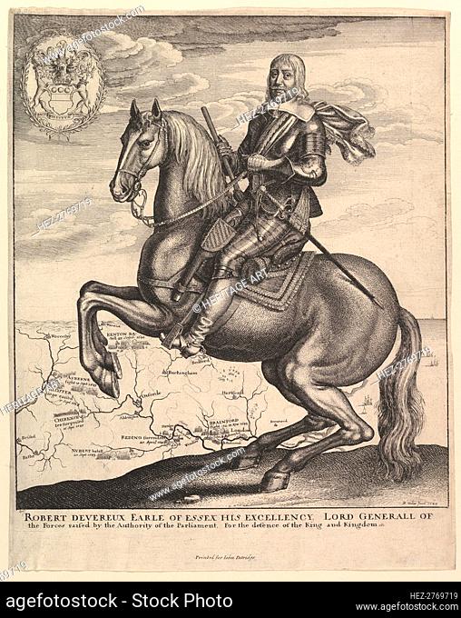 Earl of Essex on Horseback, 1643. Creator: Wenceslaus Hollar