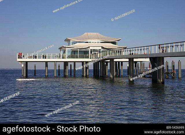 Mikado teahouse, pier, Timmendorfer Strand, Baltic Sea, Lübeck Bay, Schleswig-Holstein, Germany, Europe