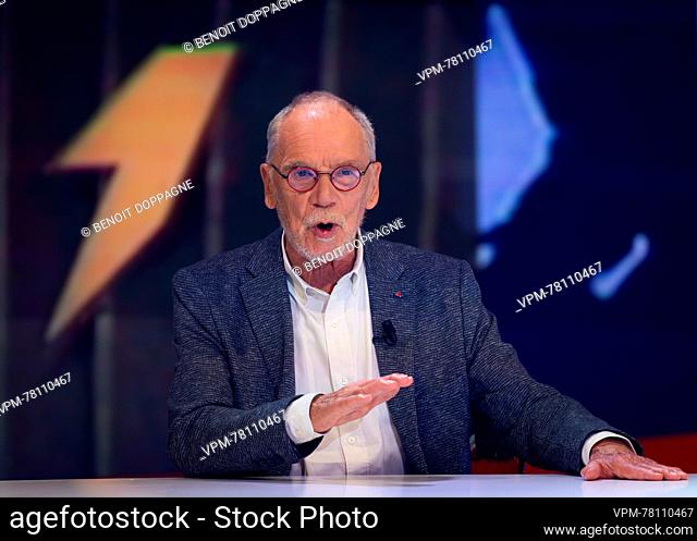RTBF Former Journalist Jacques Bredael pictured during the recording of the 'Grand Prime des 70 ans de la television' to celebrate the 70 years of television of...