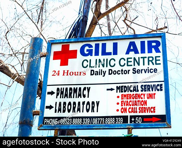 GILI AIR, BALI “ MARCH 2023 “ Clinic center, Laboratory, Pharmacy and daily doctor service in Gili Air, Gili Island, Lombok, Bali, Indonesia