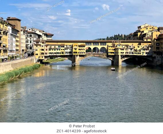 Ponte Vecchio bridge over the river Arno in Florence - Italy