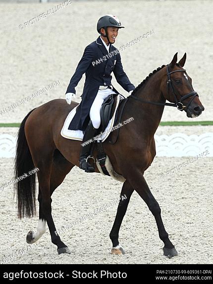 30 July 2021, Japan, Tokio: Equestrian Sport/Eventing: Olympic, Preliminary, Individual, Dressage at Baji Koen Equestrian Park