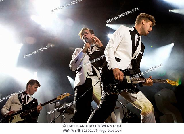 The Hives performing live at Liseberg Amusement Park in Gothenburg Featuring: The Hives, Howlin' Pelle Almqvist, Nicholaus Arson