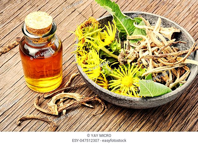 Healing elixir from the root of inula.Healing herbs