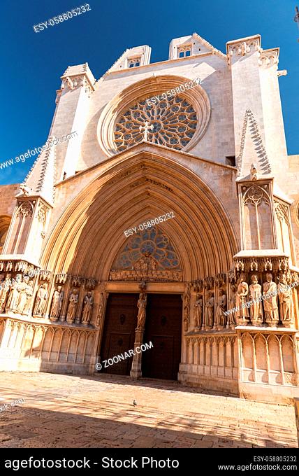 Tarragona, Spain: 2020 September 27: Sunny day in the cathedral of Tarragona in Spain, in the summer of 2020
