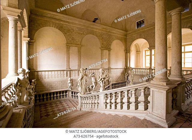 Palazzo Canossa, the monumental staircase. Mantova. Lombardy, Italy