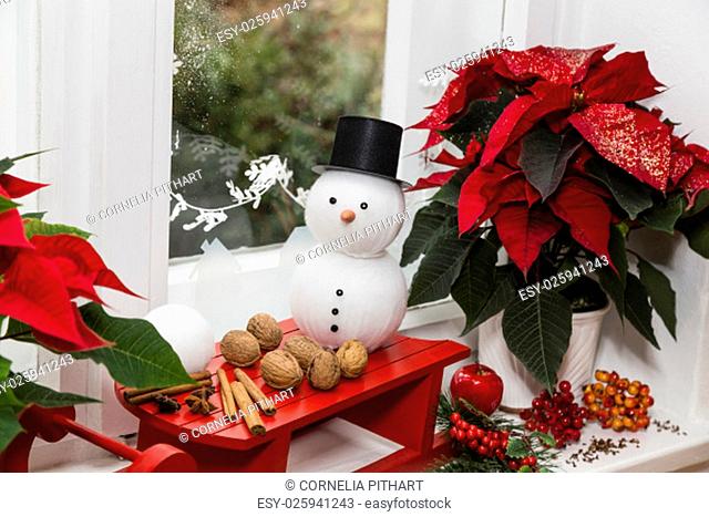 still life for christmas with snowman