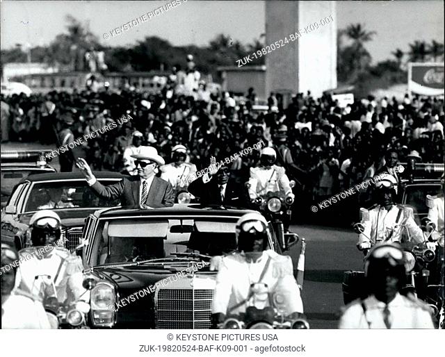 May 24, 1982 - Parade for President Mitterand Arrival in Africa (Credit Image: © Keystone Press Agency/Keystone USA via ZUMAPRESS.com)