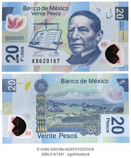 20 pesos banknote, Benito Juarez, Mexico, 2013