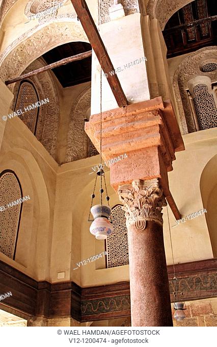 Column inside Madrasa Mausoleum of Sultan Qalawun, Cairo, Egypt
