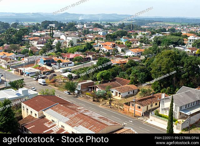 PRODUCTION - 26 April 2022, Brazil, Prudentópolis: View of the city of Prudentópolis, considered ""little Ukraine"" in the South American country