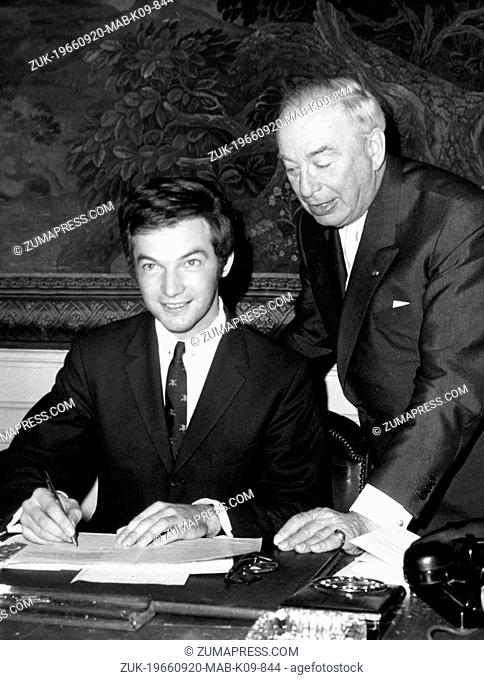Sep 20, 1966; Paris, France; The second Prize of the modern comedie of the Academy was for JEAN PIERRE BARLIER. he signed his contract this morning at the...