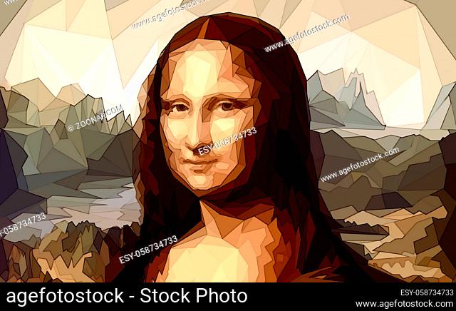 Mona Lisa by Leonardo da Vinci and poligon effect
