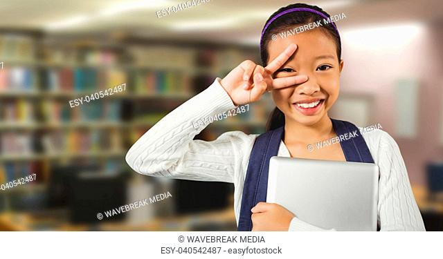 Girl in education library