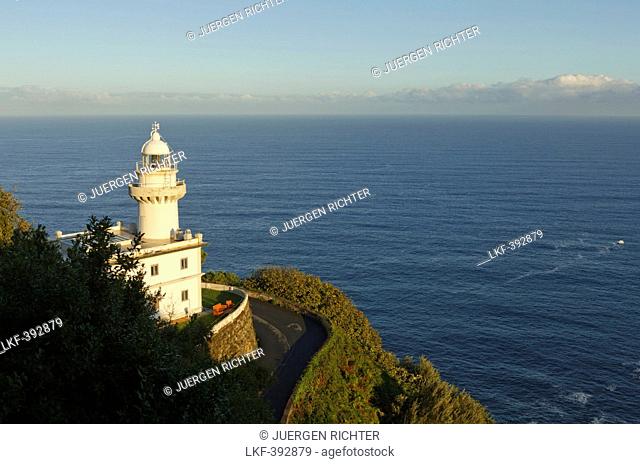 Lighthouse in the sunlight, Monte Igeldo, San Sebastian, Donostia, Camino de la Costa, Camino del Norte, coastal route, Way of St
