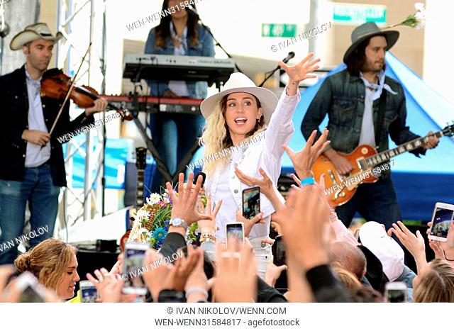 Miley Cyrus Performing Live On NBC's ""Today"" Show at Rockefeller Plaza Featuring: Miley Cyrus Where: New York, New York