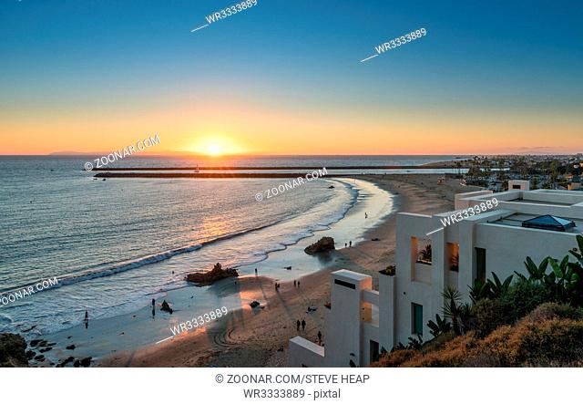 Expensive luxurious ocean side homes at Corona del Mar near Newport Beach, California