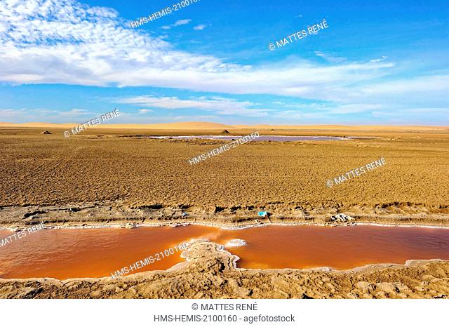 Namibia, Erongo region, Walvis Bay, Salt Evaporation Ponds