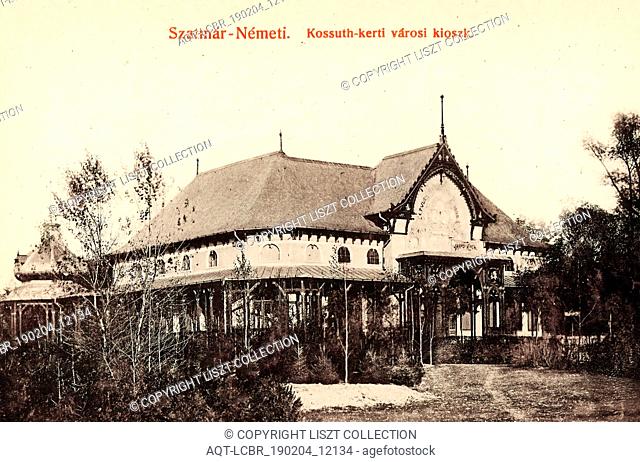 Buildings in Satu Mare, 1911, Satu Mare County, Szatmar, Nemeti, Kossuth, kerti varosi kioszk