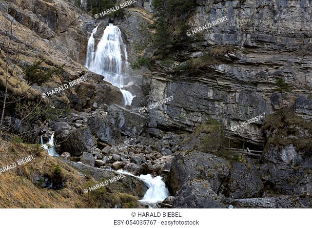 Kuhflucht Waterfalls near Farchant village, Upper Bavaria, Germany