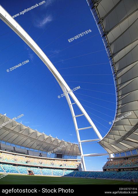 One of the new Stadiums Built in Preparation for the 2010 Fifa Soccer World cup to be Held in South Africa In the City of Durban the Moses Mabhida Stadium