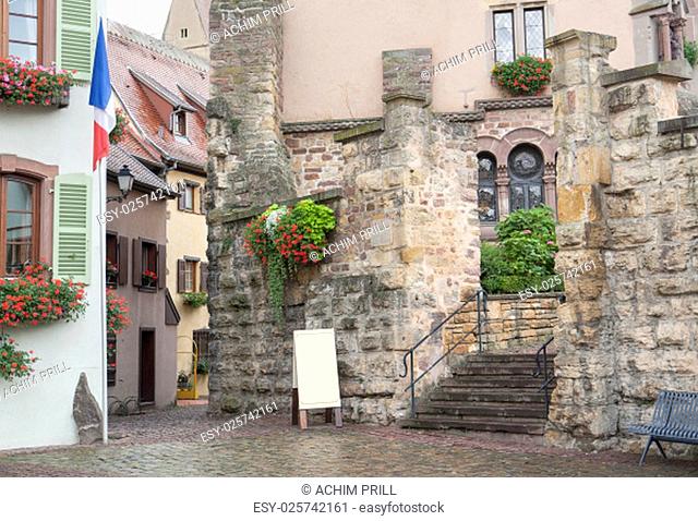 idyllic scenery of eguisheim, a village in alsace, france