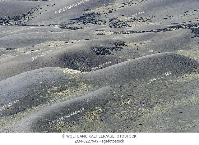 View of the rolling hills in the Santa Cruz river valley from highway 40 near El Calafate in Patagonia, Argentina