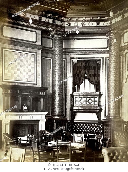 Smoking room, National Liberal Club, Whitehall Place, Westminster, London, 1887. Artist: Bedford Lemere and Company