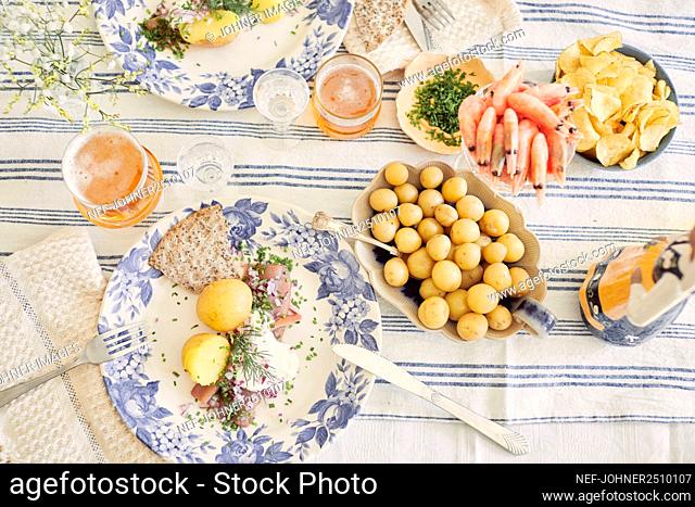 Food for traditional midsummer feast