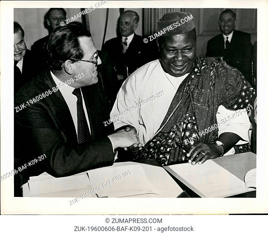 Jun. 06, 1960 - Independence and a Loan.: Mr. Reginald Maudling, President of Britain's Board of Trade, and Chief Festus Okotie-Eboh