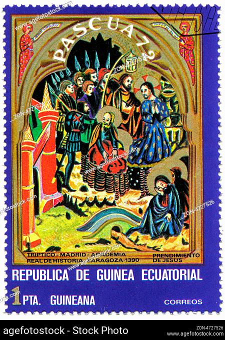 Chrstian religious motives on Republic of Equatorial Guinea postage stamp
