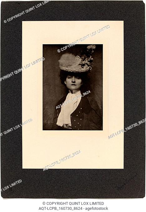 Frank Eugene, Portrait of Miss Jones, German, 1865 - 1936, 1901, photogravure on chine collÃ© mounted on white paper and on dark gray wove paper